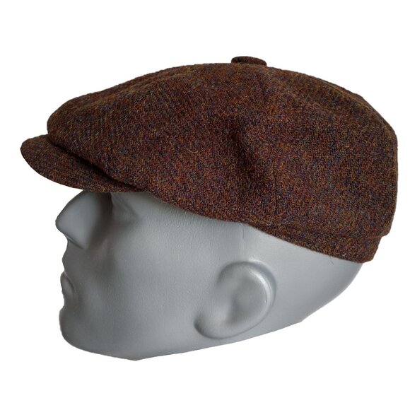 PEAKY BLINDERS Hartside Harris Tweed® Newsboy Cap HS28 in BROWN MIX - PICK SIZE - Picture 5 of 9